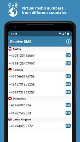 Receive SMS - Virtual numbers