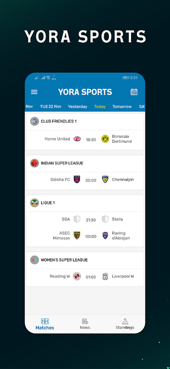 Yora Sports - Live Score的第0张图片