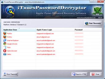 iTunes Password Decryptor