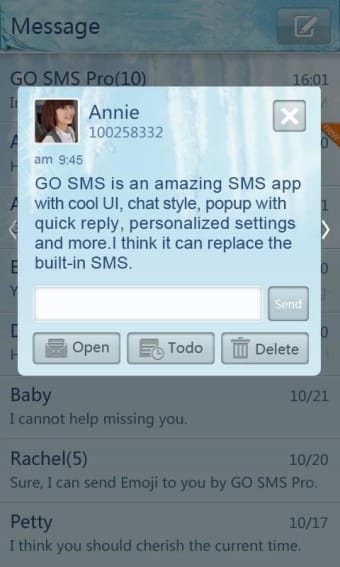 GO SMS Pro Iceblue theme