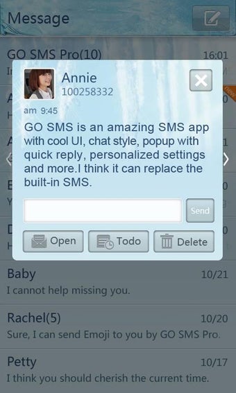 Image 0 for GO SMS Pro Iceblue theme