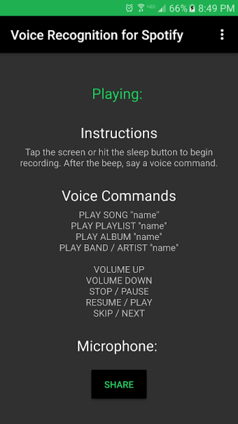 Voice Recognition for Spotify