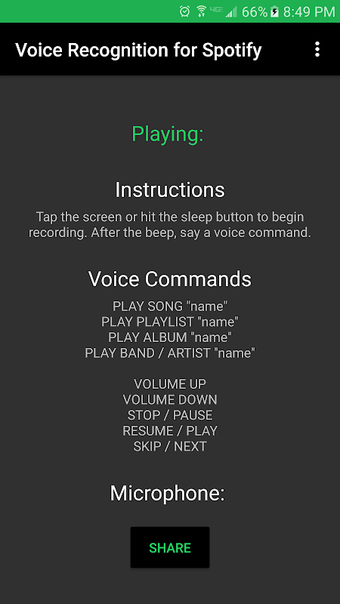 Voice Recognition for Spotify