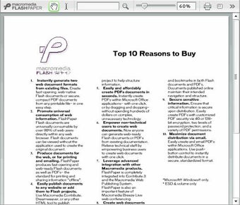 Immagine 0 per Macromedia FlashPaper