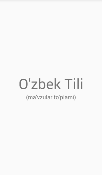 O'zbek Tili