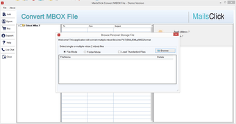 MailsClick Convert MBOX File