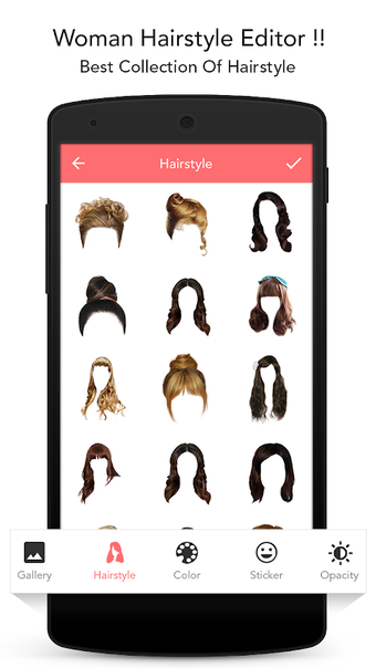 Woman hairstyle photoeditor