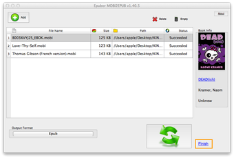 Mobi to ePub Converter for Mac