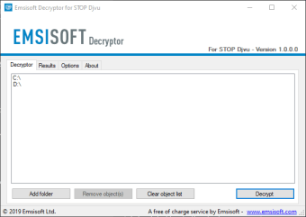 Emsisoft Decryptor for STOP Djvu for Windows