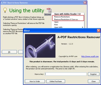 Imagen 1 para A-PDF Restrictions Remove…