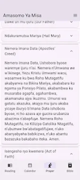Bild 0 für Amasomo ya Misa