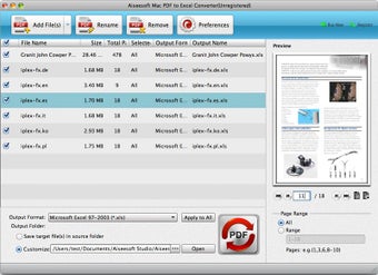 Aiseesoft Mac PDF to Excel Converter