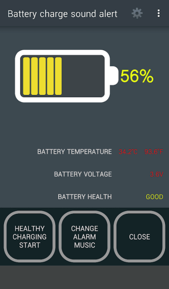 Battery charge sound alert