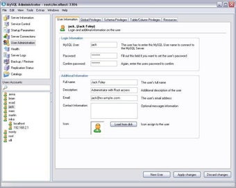 MySQL Administrator Display Captures 2