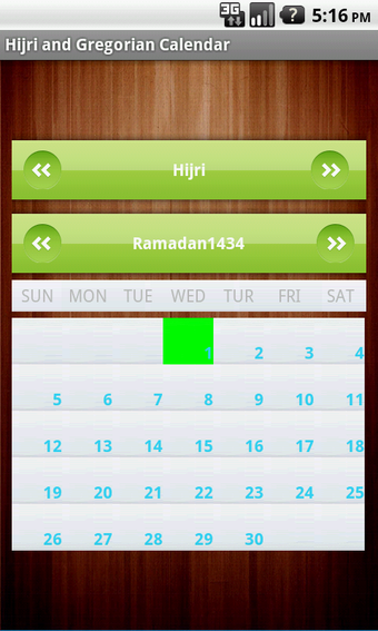 Imagen 2 para Hijri Calendar Widget