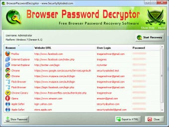 Image 1 for BrowserPasswordDecryptor