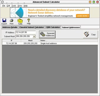 Bild 0 für Advanced Subnet Calculato…