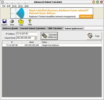 Image 0 for Advanced Subnet Calculato…
