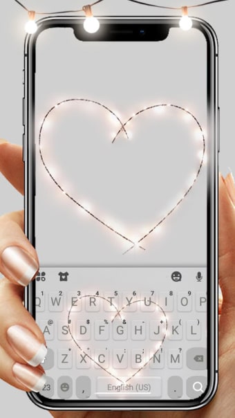 Fairy Lights Heart Keyboard Background