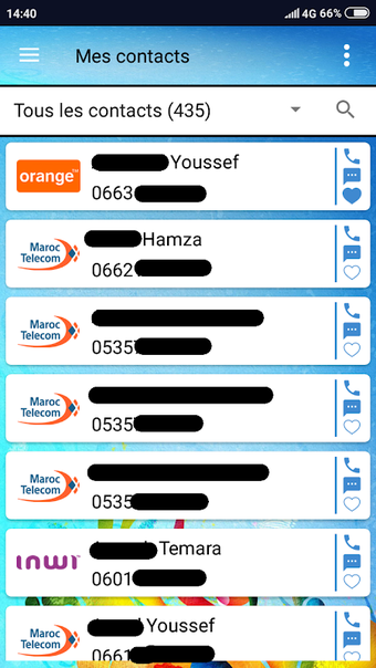 Image 0 pour Contacts par Opérateur Ma…