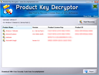 Product Key Decryptor