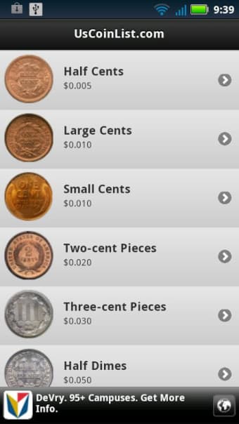 U.S. Coin List
