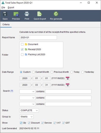 Image 0 for Quick Receipt Software