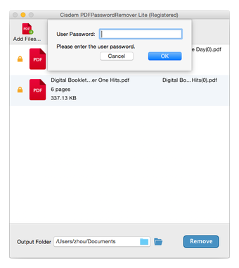 Cisdem PDFPasswordRemover Lite for Mac