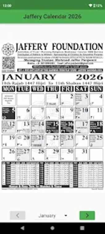 Obraz 0 dla Jaffery Calendar 2026