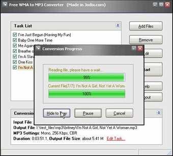 Immagine 2 per Free WMA to MP3 Converter