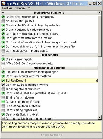 Image 0 pour XP-AntiSpy