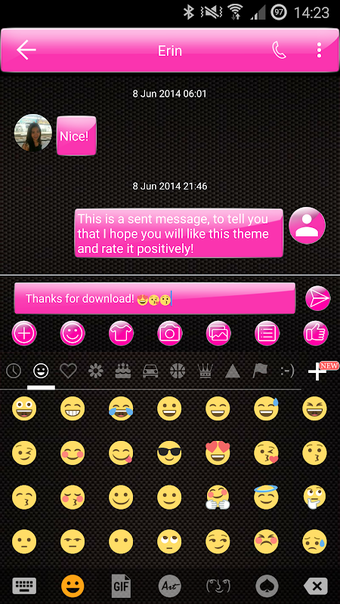 SMS Messages Gloss Pink Theme