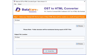 Bild 0 für DataVare OST to HTML Conv…