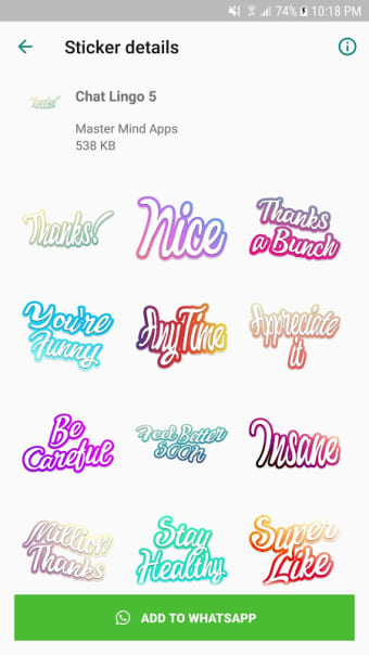 Chat Lingo Text Stickers - WAStickerApps