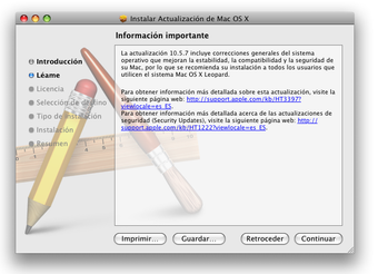 Mac OS X 10.5.7 Update