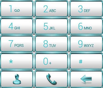 Dialer Theme Frame White Aqua