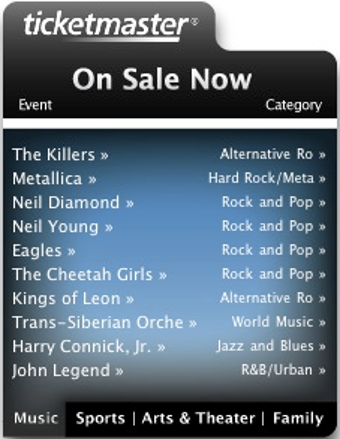 Immagine 0 per Ticketmaster Widget