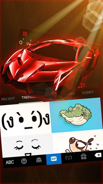 Red Racing Sports Car Keyboard Theme