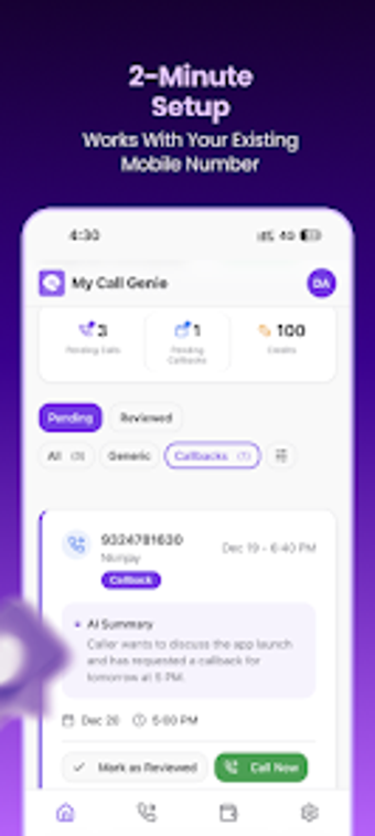 Bild 0 für MyCallGenie: AI Call Assi…