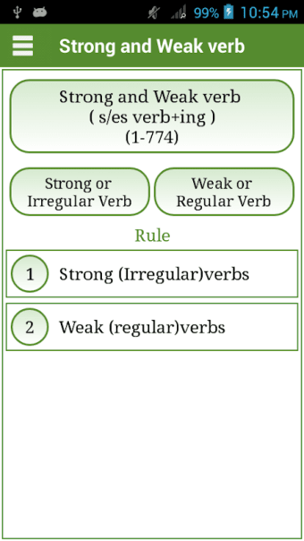 Verbs English Strong and Weak