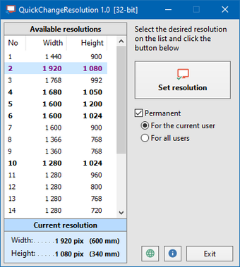 Download QuickChangeResolution for Windows