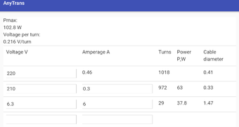 AnyTrans Transformer Calc