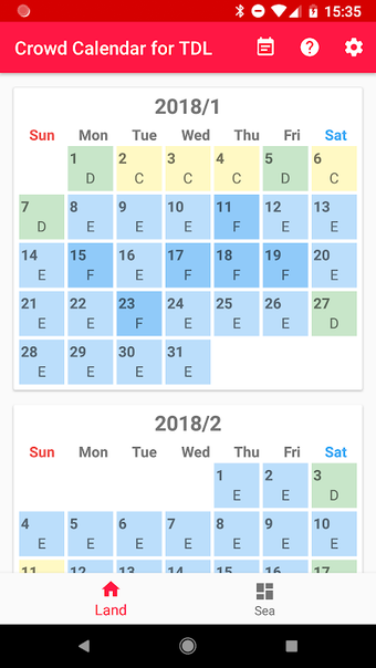 Crowd Calendar for TDR