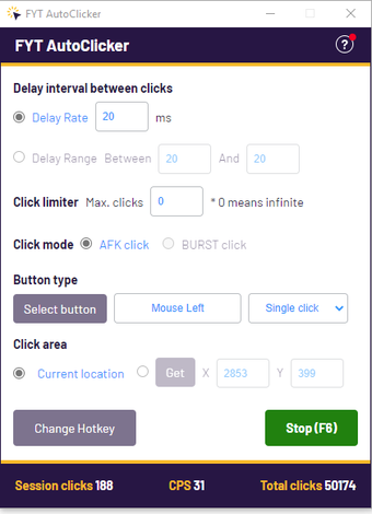 FYT Auto Clicker for Windows FYT Auto Clicker for Windows