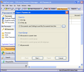 Download Efficient Password Manager for Windows