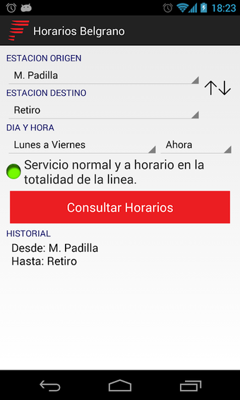 Horarios Belgrano Norte