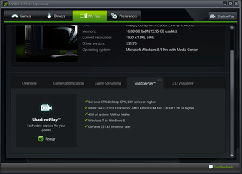 Image 1 for Nvidia GeForce Shadowplay