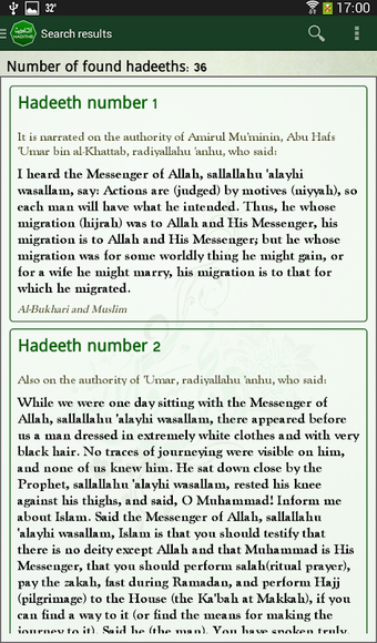 Selected Hadeeths in English