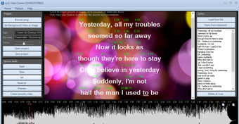 Lyric Video Creator Display Captures 1