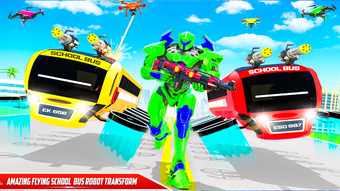 Obraz 1 dla School Bus Robot Car Game
